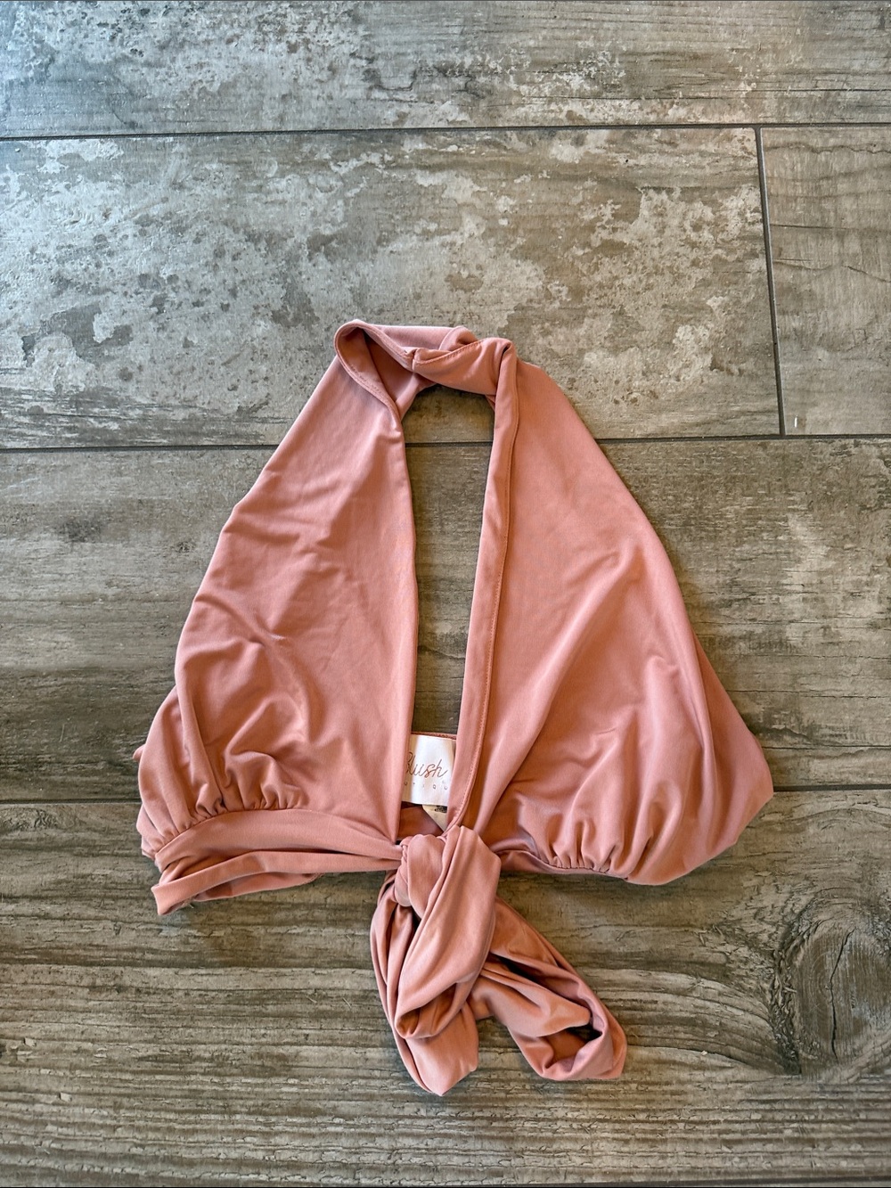 Blush Boutique Women's Dusty Rose Halter Tie-Front Crop Top